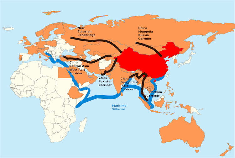 Mapa Belt and Road China