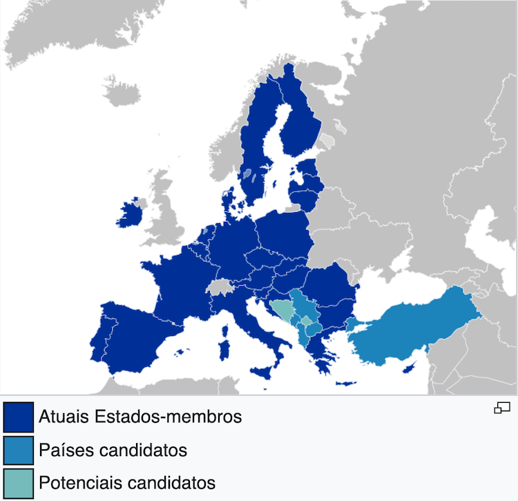 Alargamento da União Europeia Mapa